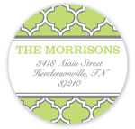 Prints Charming Holiday Address Labels - Green Quatrefoil