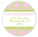 Prints Charming Holiday Address Labels - Pink and Lime Quatrefoil