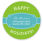 Prints Charming Holiday Address Labels - Festive Lime and Turquoise Band