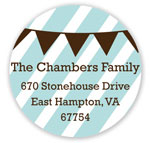 Prints Charming Holiday Address Labels - Aqua and Brown Banner