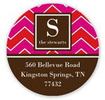 Prints Charming Holiday Address Labels - Hot Pink and Red Chevron