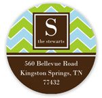 Prints Charming Holiday Address Labels - Blue and Green Chevron