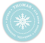 Prints Charming Holiday Address Labels - Aqua Snowflake