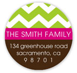 Prints Charming Holiday Address Labels - Lime Chevron Pink & Brown