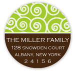 Prints Charming Holiday Address Labels - Lime and Brown Swirls