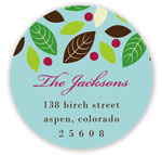 Prints Charming Holiday Address Labels - Blue Fall Leaves