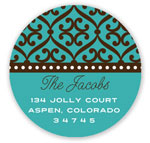 Prints Charming Holiday Address Labels - Teal Pattern