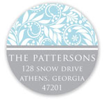 Prints Charming Holiday Address Labels - Aqua Blue Foliage