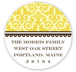 Prints Charming Holiday Address Labels - Golden Yellow Damask
