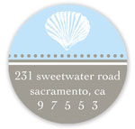 Prints Charming Holiday Address Labels - Sky Blue Sea Shell