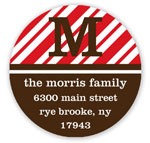 Prints Charming Holiday Address Labels - Peppermint Stripes Initial