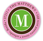 Prints Charming Holiday Address Labels - Classic Pink and Green Initial