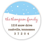 Prints Charming Holiday Address Labels - Sky Blue and Red Snow