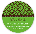 Prints Charming Holiday Address Labels - Festive Lime & Brown Pattern