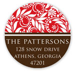 Prints Charming Holiday Address Labels - Festive Red Foliage
