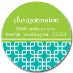 Prints Charming Address Labels - Turquoise & Green Modern Chain