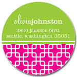 Prints Charming Address Labels - Hot Pink & Green Modern Chain