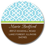 Prints Charming Address Labels - Blue & Brown Elegant