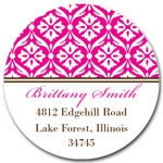 Prints Charming Address Labels - Hot Pink & Brown Lace Pattern