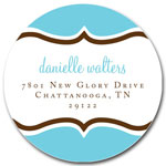 Prints Charming Address Labels - Blue Decorative Band