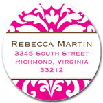 Prints Charming Address Labels - Hot Pink Damask