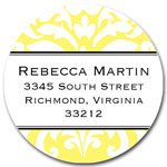 Prints Charming Address Labels - Yellow Damask