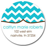 Prints Charming Address Labels - Turquoise Chevron