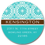 Prints Charming Address Labels - Turquoise & Brown Pattern