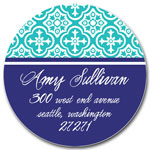 Prints Charming Address Labels - Turquoise & Navy Classic Pattern