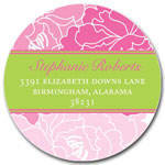 Prints Charming Address Labels - Elegant Pink Floral With Lime Background
