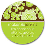 Prints Charming Address Labels - Brown & Lime Funky Floral