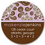 Prints Charming Address Labels - Lavender & Brown Funky Floral