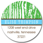 Prints Charming Address Labels - Green & Light Blue Faux Bois