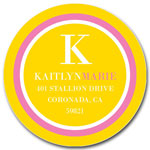 Prints Charming Address Labels - Yellow & Pink Modern Classic Initial
