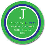 Prints Charming Address Labels - Green & Navy Modern Classic Initial