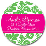 Prints Charming Address Labels - Green & Hot Pink Playful Floral