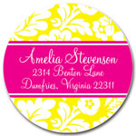 Prints Charming Address Labels - Hot Pink & Yellow Playful Floral