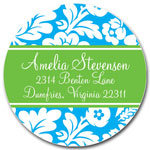 Prints Charming Address Labels - Green & Blue Playful Floral
