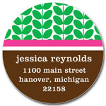 Prints Charming Address Labels - Green & Pink Stylish Leaf Print