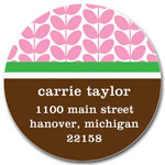 Prints Charming Address Labels - Pink & Green Stylish Leaf Print