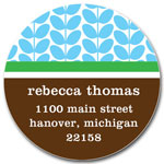 Prints Charming Address Labels - Blue & Green Stylish Leaf Print