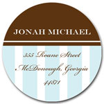 Prints Charming Address Labels - Light Blue & Brown Classic Stripe