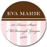 Prints Charming Address Labels - Light Pink & Brown Classic Stripe