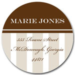 Prints Charming Address Labels - Sand & Brown Classic Stripe