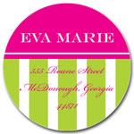 Prints Charming Address Labels - Lime & Pink Classic Stripe
