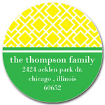 Prints Charming Address Labels - Yellow & Green Geometric Print