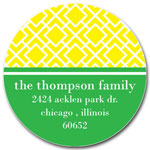 Prints Charming Address Labels - Yellow & Green Geometric Print