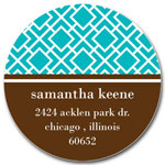 Prints Charming Address Labels - Turquoise & Brown Geometric Print