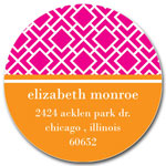 Prints Charming Address Labels - Hot Pink & Orange Geometric Print