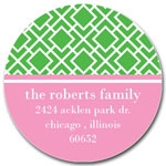 Prints Charming Address Labels - Green & Pink Geometric Print